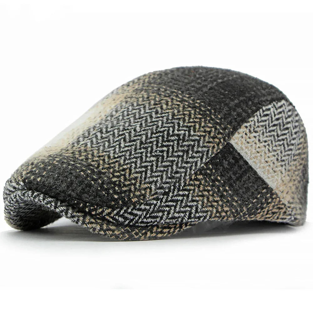 HT4238 Berets New Plaid Artist Painter Beret Hat Male Female Spring Autumn Flat Caps for Men Women Retro Beret Caps