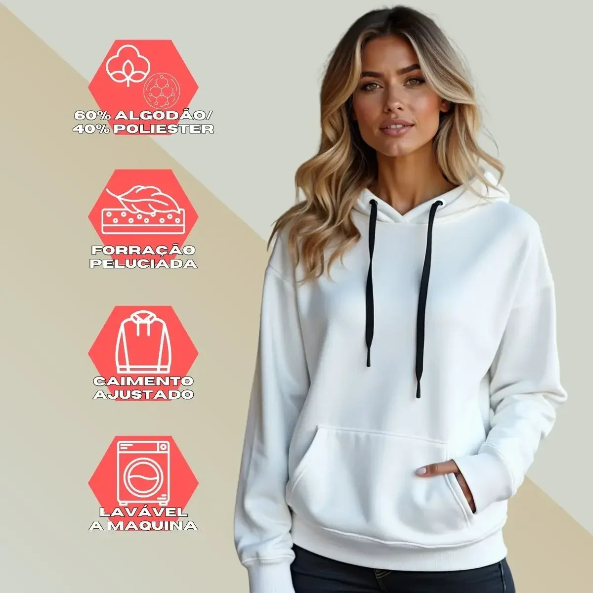 Kangaroo Sweatshirt Straight Blouse Cotton Flaneled GuGi Front Pocket Austavel Hoodie Fashion MLT01-LISO - Chakastore