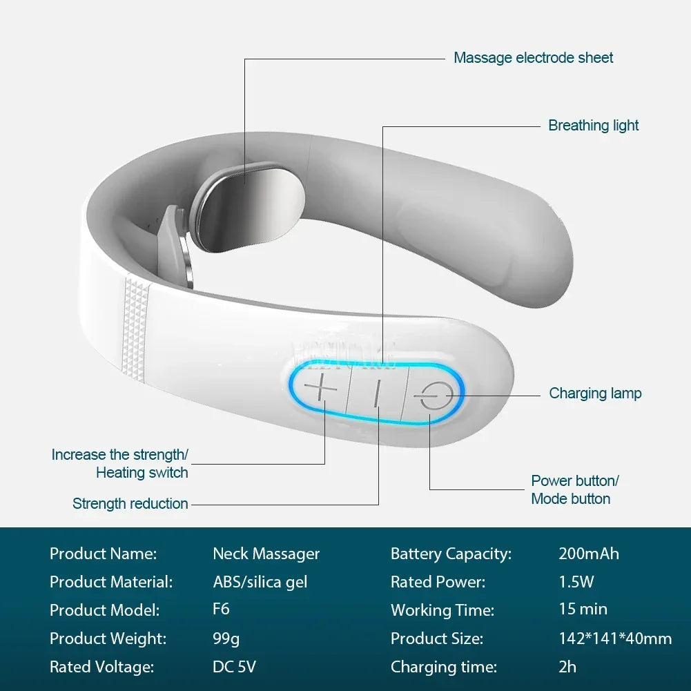 Smart Back Neck Massager Electric TENS Pulse Cervical Muscle Massages Wireless Shoulder Health Care H99 H62 JT88 F6Device