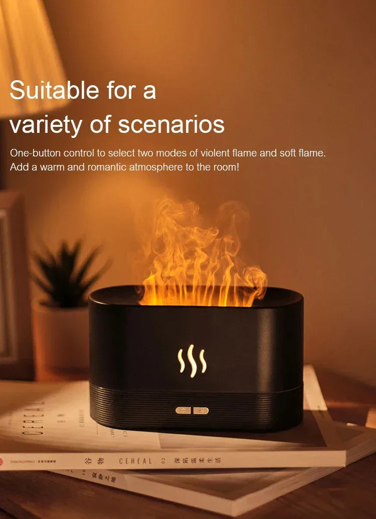 KINSCOTER Aroma Diffuser Air Humidifier Ultrasonic Cool Mist Maker Fogger Led Essential Oil Flame Lamp Difusor - Chakastore