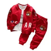 Girl's Sets Children's Long-Sleeved Two Piece Spring Autumn Casual Sports Suit Baby Striped Zipper Clothes 2-8 Years Old - Chakastore