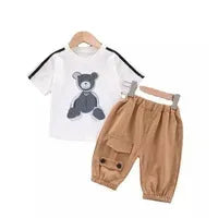 Girl's Sets Children's Long-Sleeved Two Piece Spring Autumn Casual Sports Suit Baby Striped Zipper Clothes 2-8 Years Old - Chakastore