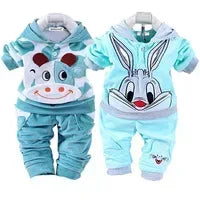 Girl's Sets Children's Long-Sleeved Two Piece Spring Autumn Casual Sports Suit Baby Striped Zipper Clothes 2-8 Years Old - Chakastore
