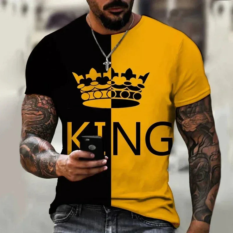 2024 New Oversized T Shirt For Men Casual Short Sleeve Hip Hop Smiling Face Print Plus Size Tee Shirt Pullover Mens T-shirt Top - Chakastore