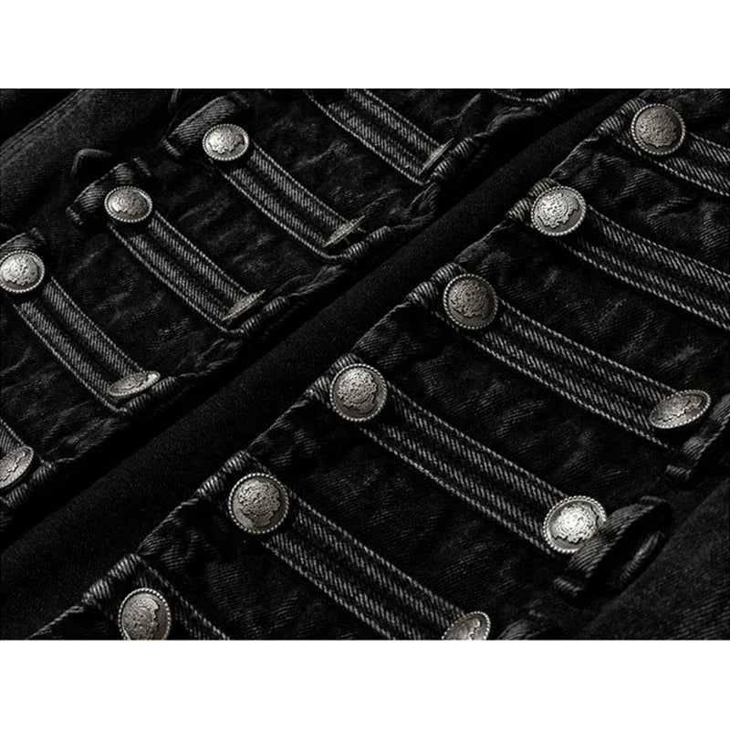 Streetwear Casual Loose Button Split Short Denim Jacket Women Fashion Spring Autumn 2026 Stand Collar Long Sleeve Jean Jacket - Chakastore