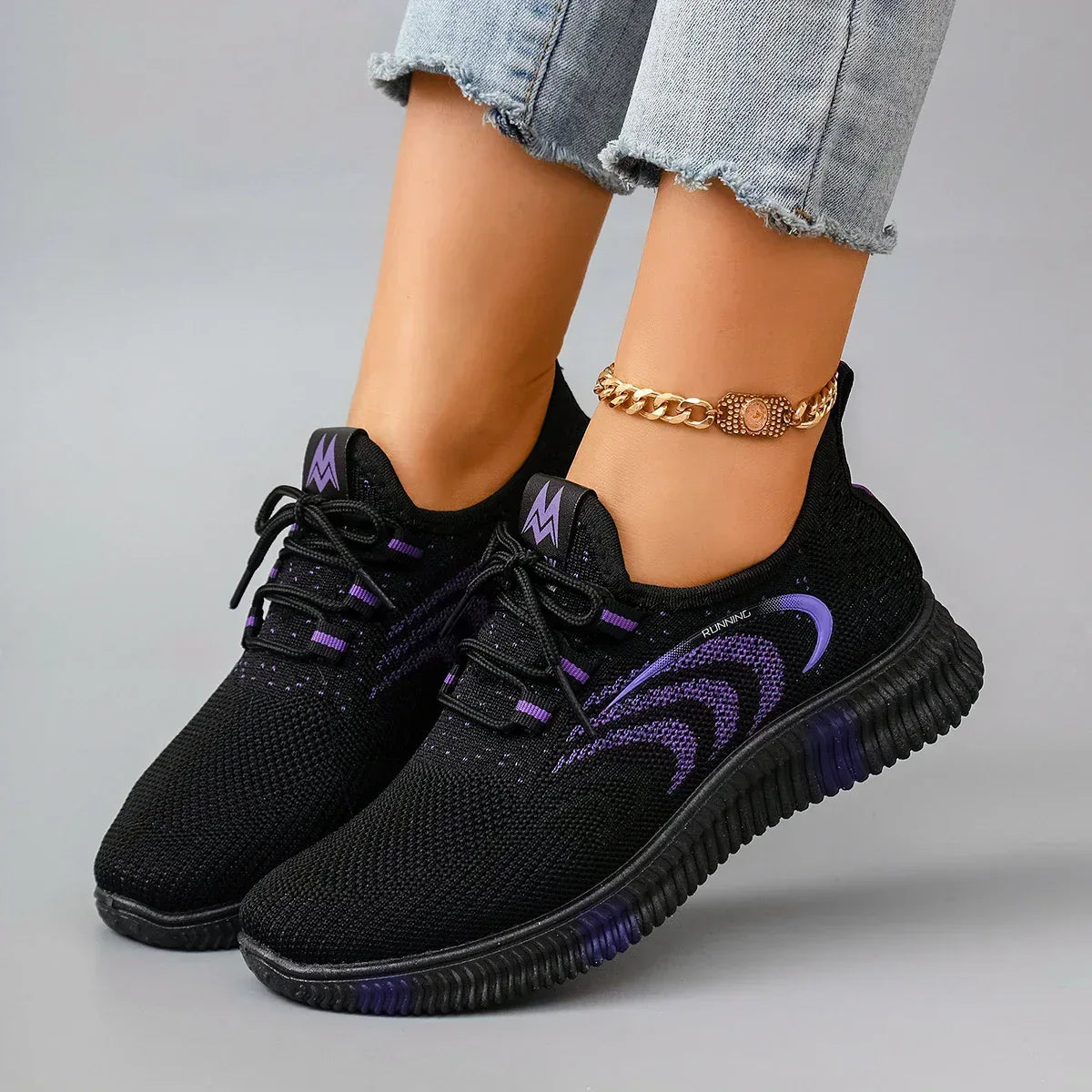 Spring and Autumn New Women's Casual Lace up Comfortable, Breathable, Lightweight and Wear-Resistant Sports Shoes - Chakastore
