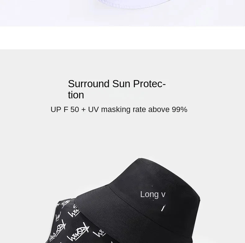 Big Head XL63cm Letter Print Bucket Hats Men Women Large Size Reversible Hip Hop Fisherman Caps Summer Sun Hat Plus Size Panama