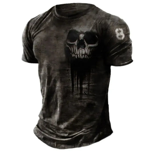 Men's T-shirts Summer 3d Vintage Horror Skull Top Hip Hop Rock Streetwear O-neck Short Sleeve Tee Oversized T Shirt Male Clothes - Chakastore