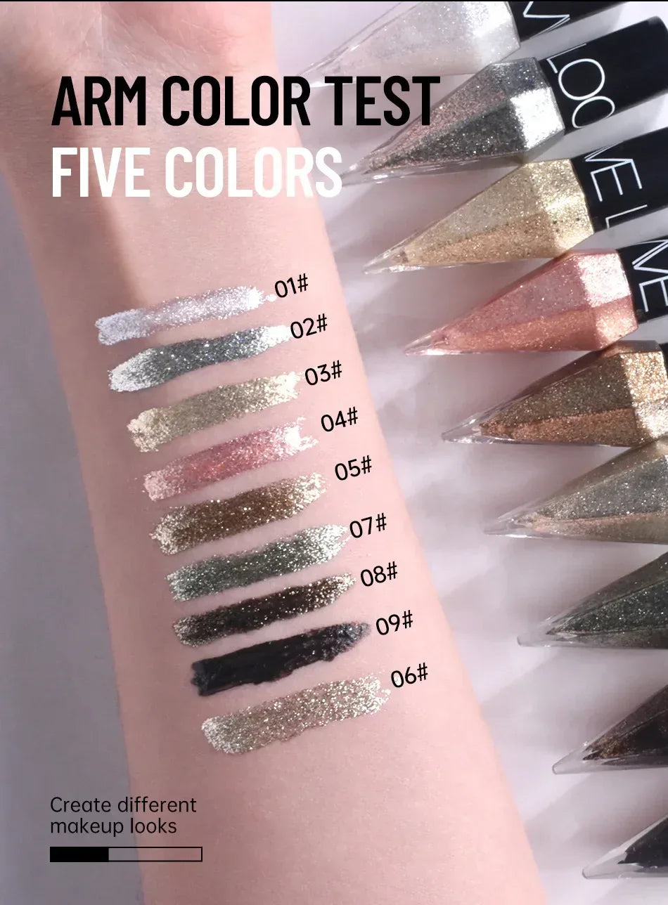 Diamond Sparkling Liquid Eyeliner Pearlescent color development quick dry waterproof not easily smudging liquid eyeliner - Chakastore