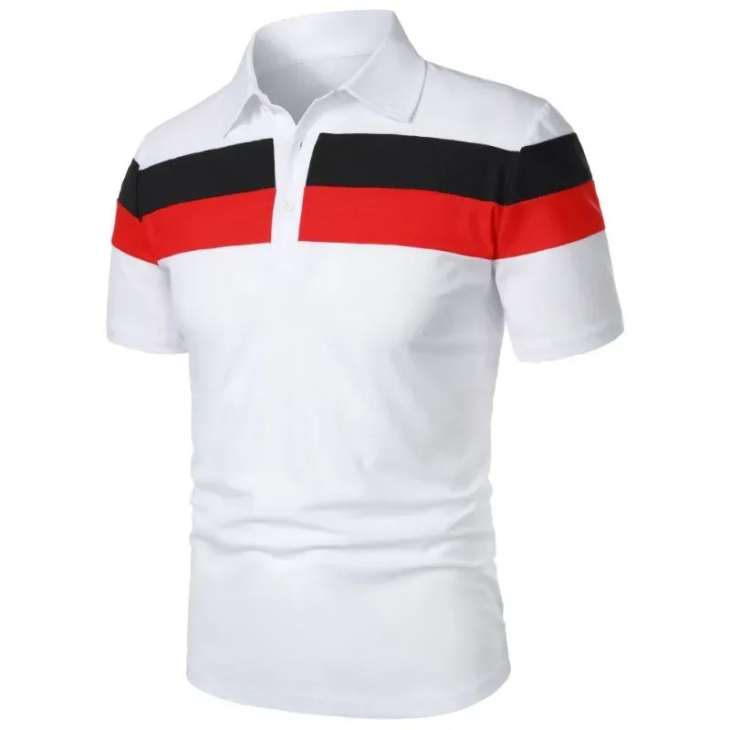 Summer Luxury Polo Shirt Mens Polo Large T Shirts Stritching Shorts Sleeve Turn-down Collar Business Tee Shirt Sweatwear 6XL - Chakastore