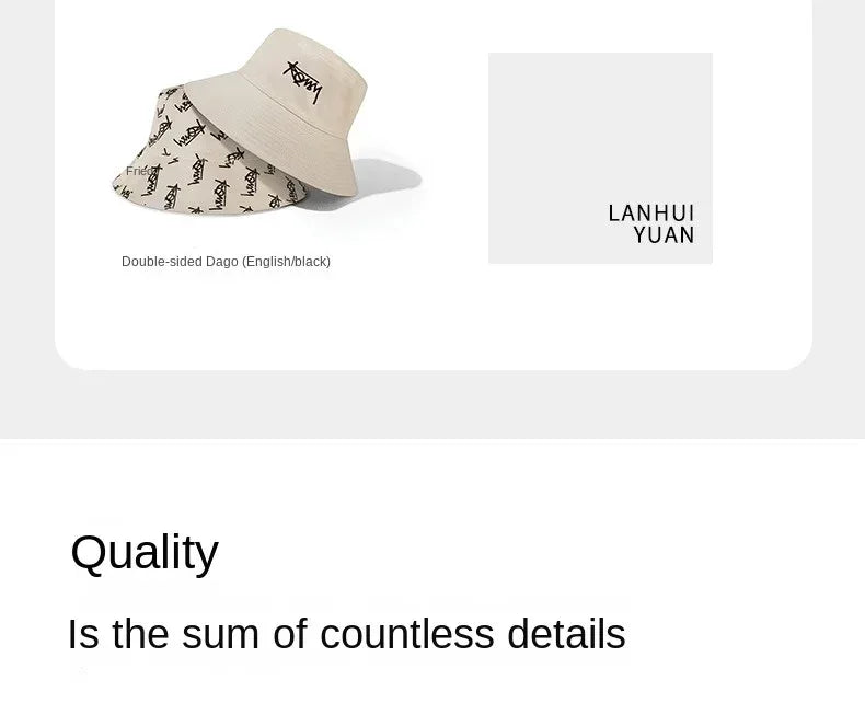 Big Head XL63cm Letter Print Bucket Hats Men Women Large Size Reversible Hip Hop Fisherman Caps Summer Sun Hat Plus Size Panama