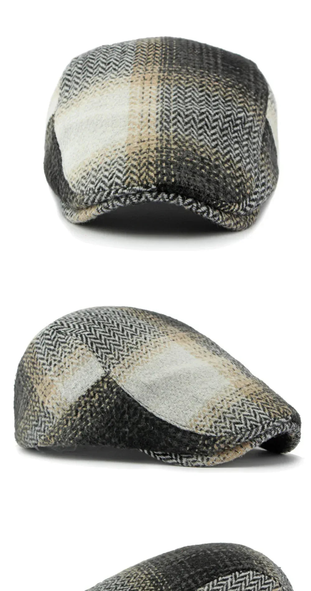 HT4238 Berets New Plaid Artist Painter Beret Hat Male Female Spring Autumn Flat Caps for Men Women Retro Beret Caps - Chakastore