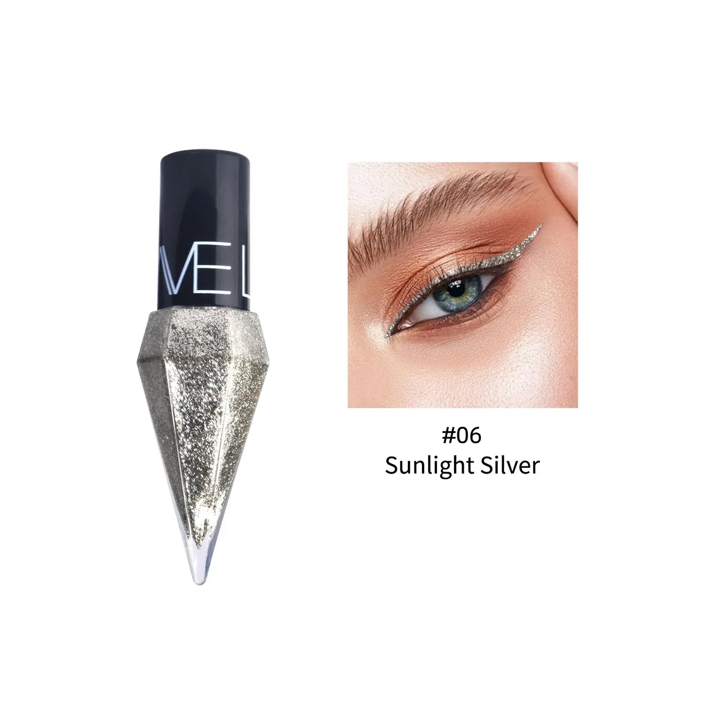 Diamond Shiny Eye Liners Eyeshadow Waterproof Silver Rose Gold Color Glitter Sequins Eyeliner Eye Shadow Makeup Beauty Cosmetics