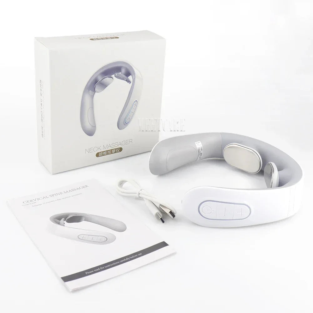 Smart Back Neck Massager Electric TENS Pulse Cervical Muscle Massages Wireless Shoulder Health Care H99 H62 JT88 F6Device