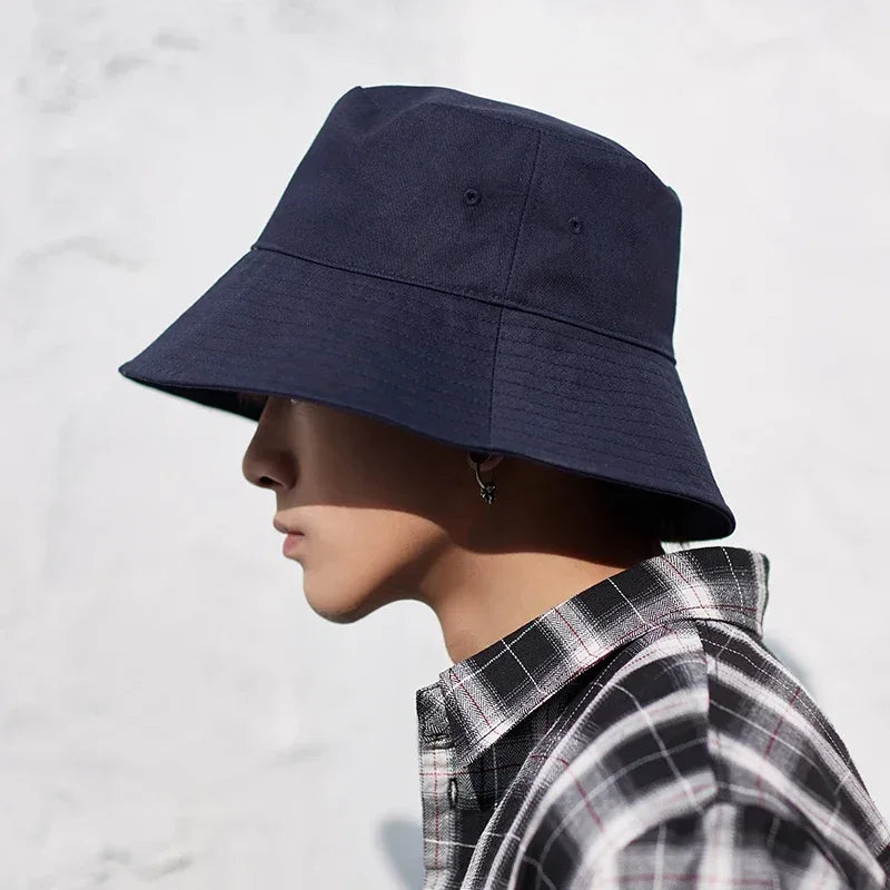 Big Head XL63cm Letter Print Bucket Hats Men Women Large Size Reversible Hip Hop Fisherman Caps Summer Sun Hat Plus Size Panama