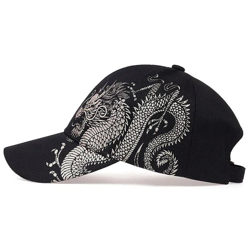 Unisex Golden Dragon Printing Baseball Caps Adjustable Casual Hats Spring and Autumn Outdoor Sunscreen Hat - Chakastore