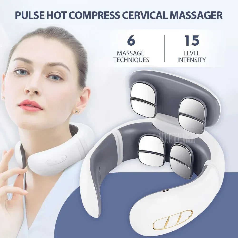 Smart Back Neck Massager Electric TENS Pulse Cervical Muscle Massages Wireless Shoulder Health Care H99 H62 JT88 F6Device - Chakastore