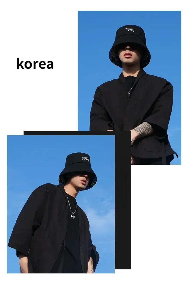 Big Head XL63cm Letter Print Bucket Hats Men Women Large Size Reversible Hip Hop Fisherman Caps Summer Sun Hat Plus Size Panama - Chakastore