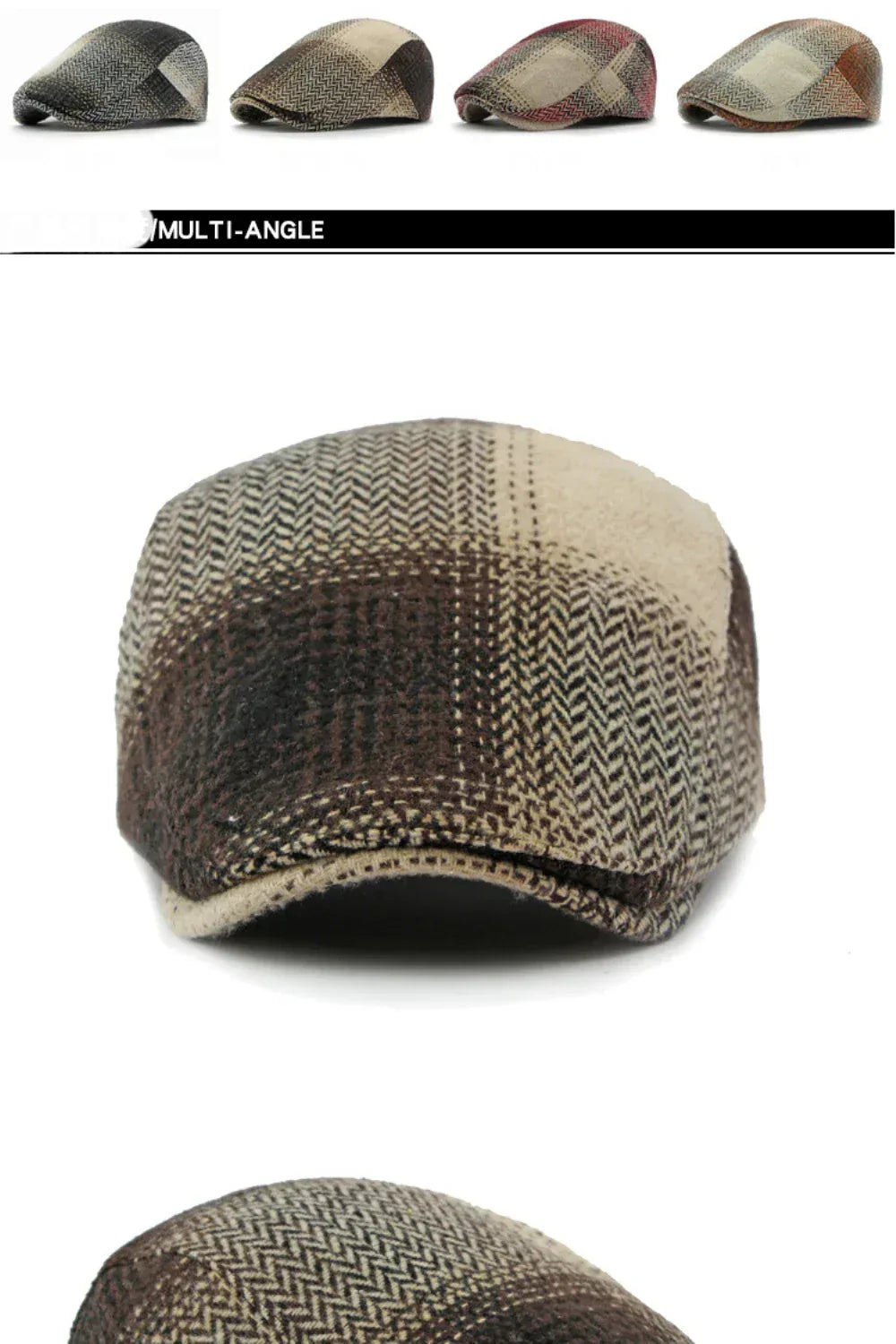HT4238 Berets New Plaid Artist Painter Beret Hat Male Female Spring Autumn Flat Caps for Men Women Retro Beret Caps - Chakastore