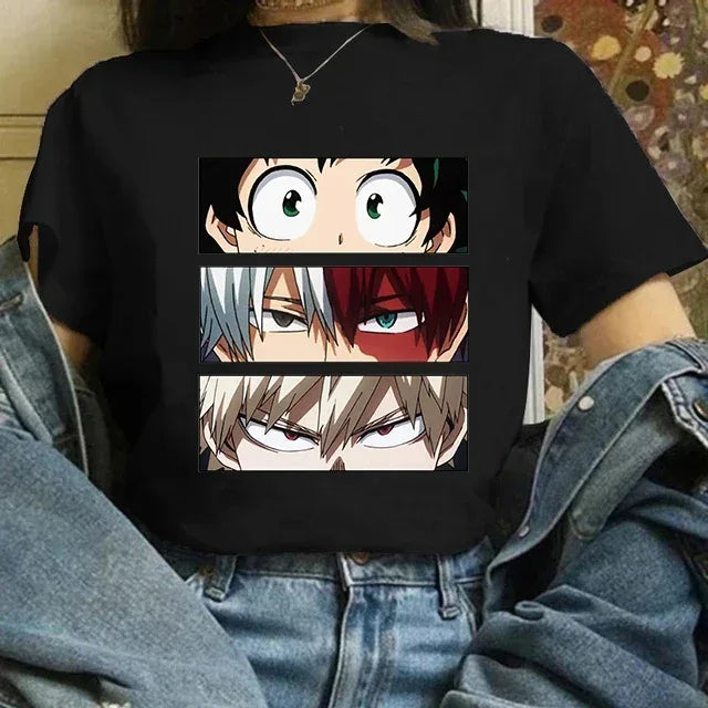 Manga Cute My Hero Academia Anime T Shirt Women Boku No Hero Academia T-shirt Bakugou Himiko Toga Tees Anime Deku Tshirt