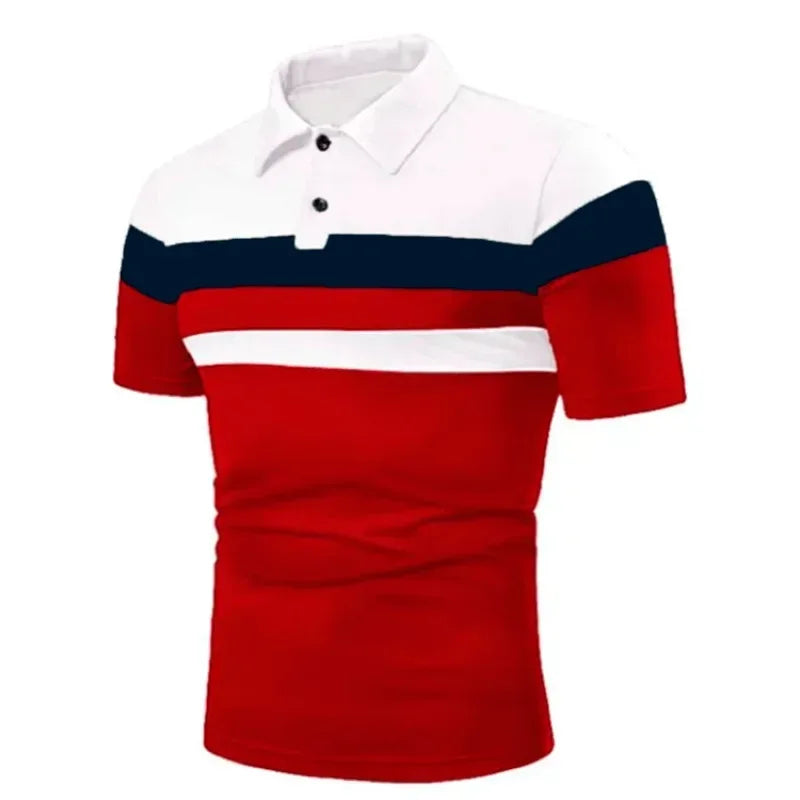 Summer Luxury Polo Shirt Mens Polo Large T Shirts Stritching Shorts Sleeve Turn-down Collar Business Tee Shirt Sweatwear 6XL - Chakastore