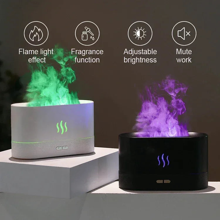 KINSCOTER Aroma Diffuser Air Humidifier Ultrasonic Cool Mist Maker Fogger Led Essential Oil Flame Lamp Difusor - Chakastore