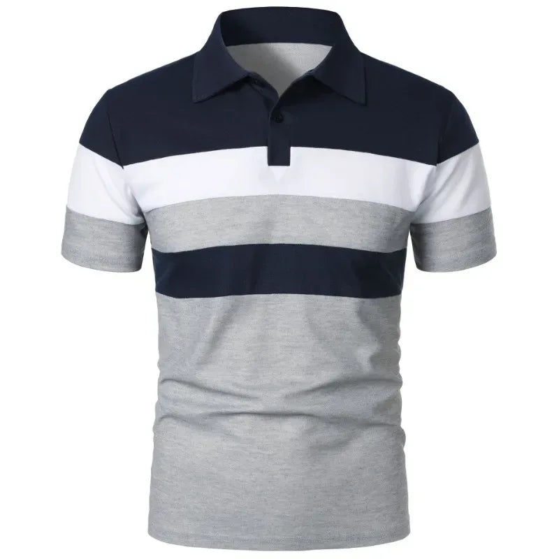Summer Luxury Polo Shirt Mens Polo Large T Shirts Stritching Shorts Sleeve Turn-down Collar Business Tee Shirt Sweatwear 6XL - Chakastore