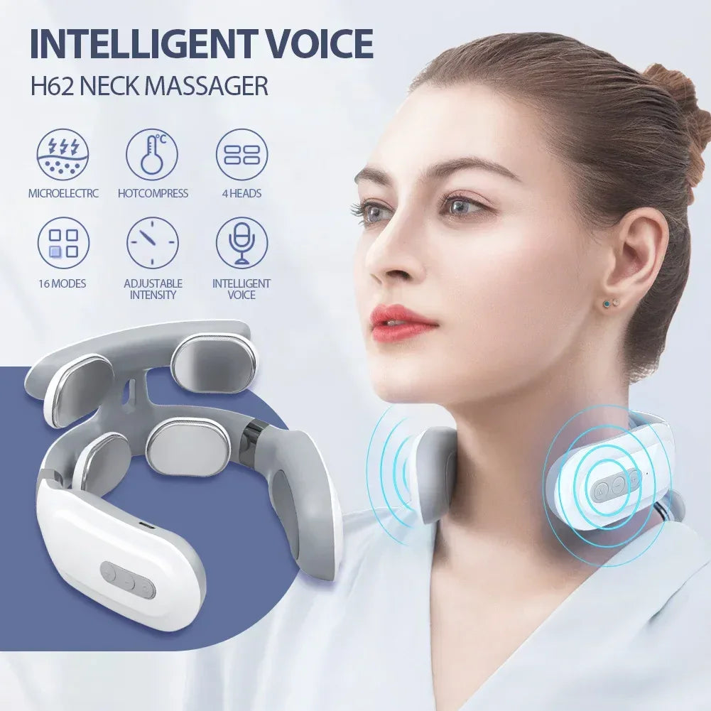 Smart Back Neck Massager Electric TENS Pulse Cervical Muscle Massages Wireless Shoulder Health Care H99 H62 JT88 F6Device - Chakastore