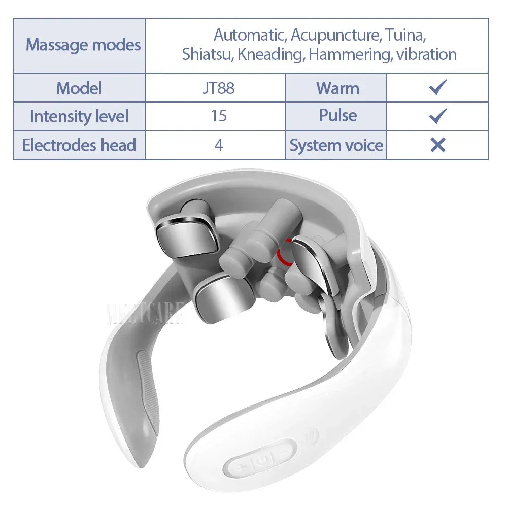 Smart Back Neck Massager Electric TENS Pulse Cervical Muscle Massages Wireless Shoulder Health Care H99 H62 JT88 F6Device