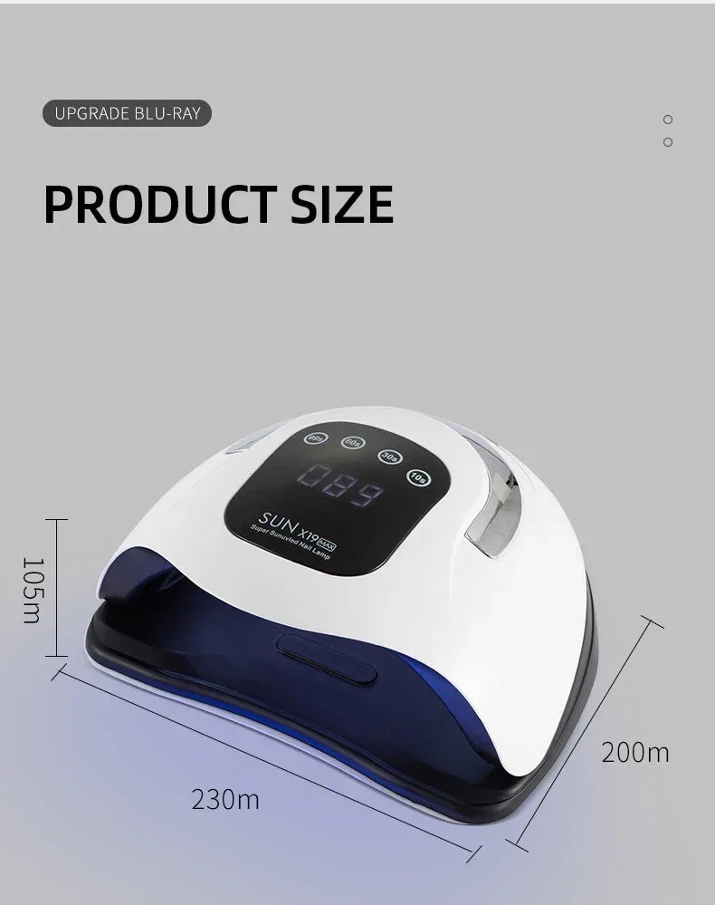 320W SUN X19 MAX Nail Dryer Machine 72 LEDS UV LED Lamp for Nails Gel Polish Curing Manicure Lamp With Large LCD Touch Screen