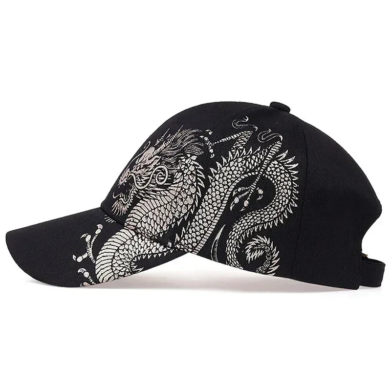 Unisex Golden Dragon Printing Baseball Caps Adjustable Casual Hats Spring and Autumn Outdoor Sunscreen Hat - Chakastore