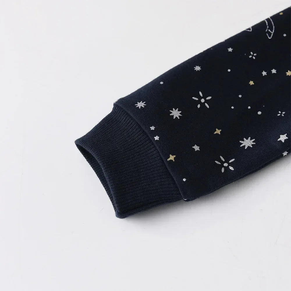 VIKITA Kids Unicorn Starry Moon Print Sweatshirt Tops Teenagers Autumn Spring Sports Wear Casual Cotton Fashion Sweatshirt - Chakastore