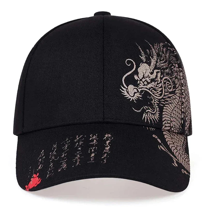 Unisex Golden Dragon Printing Baseball Caps Adjustable Casual Hats Spring and Autumn Outdoor Sunscreen Hat - Chakastore