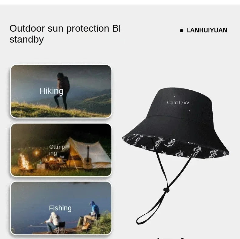 Big Head XL63cm Letter Print Bucket Hats Men Women Large Size Reversible Hip Hop Fisherman Caps Summer Sun Hat Plus Size Panama