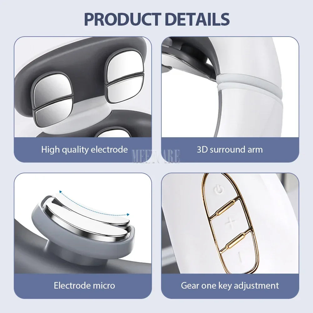 Smart Back Neck Massager Electric TENS Pulse Cervical Muscle Massages Wireless Shoulder Health Care H99 H62 JT88 F6Device