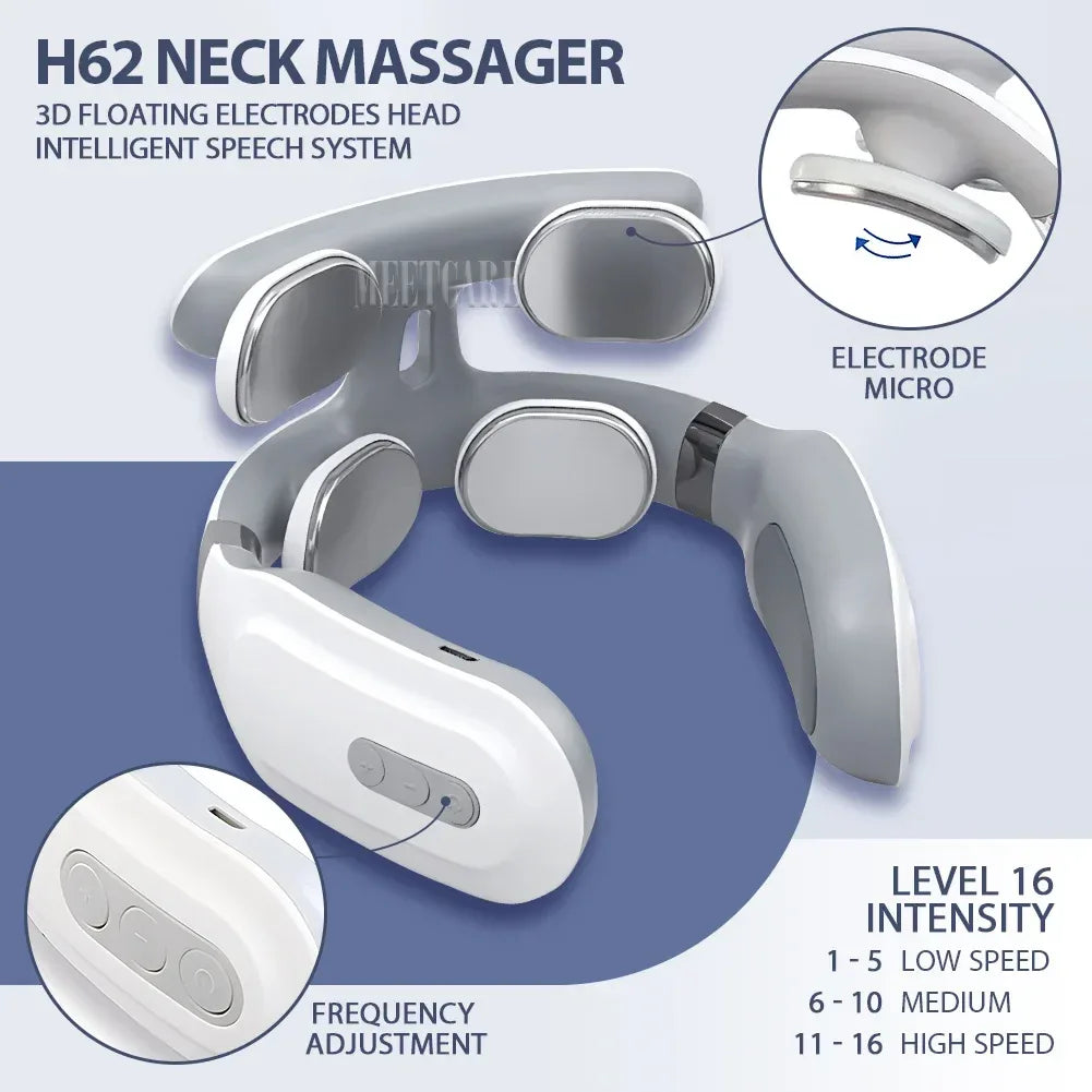 Smart Back Neck Massager Electric TENS Pulse Cervical Muscle Massages Wireless Shoulder Health Care H99 H62 JT88 F6Device