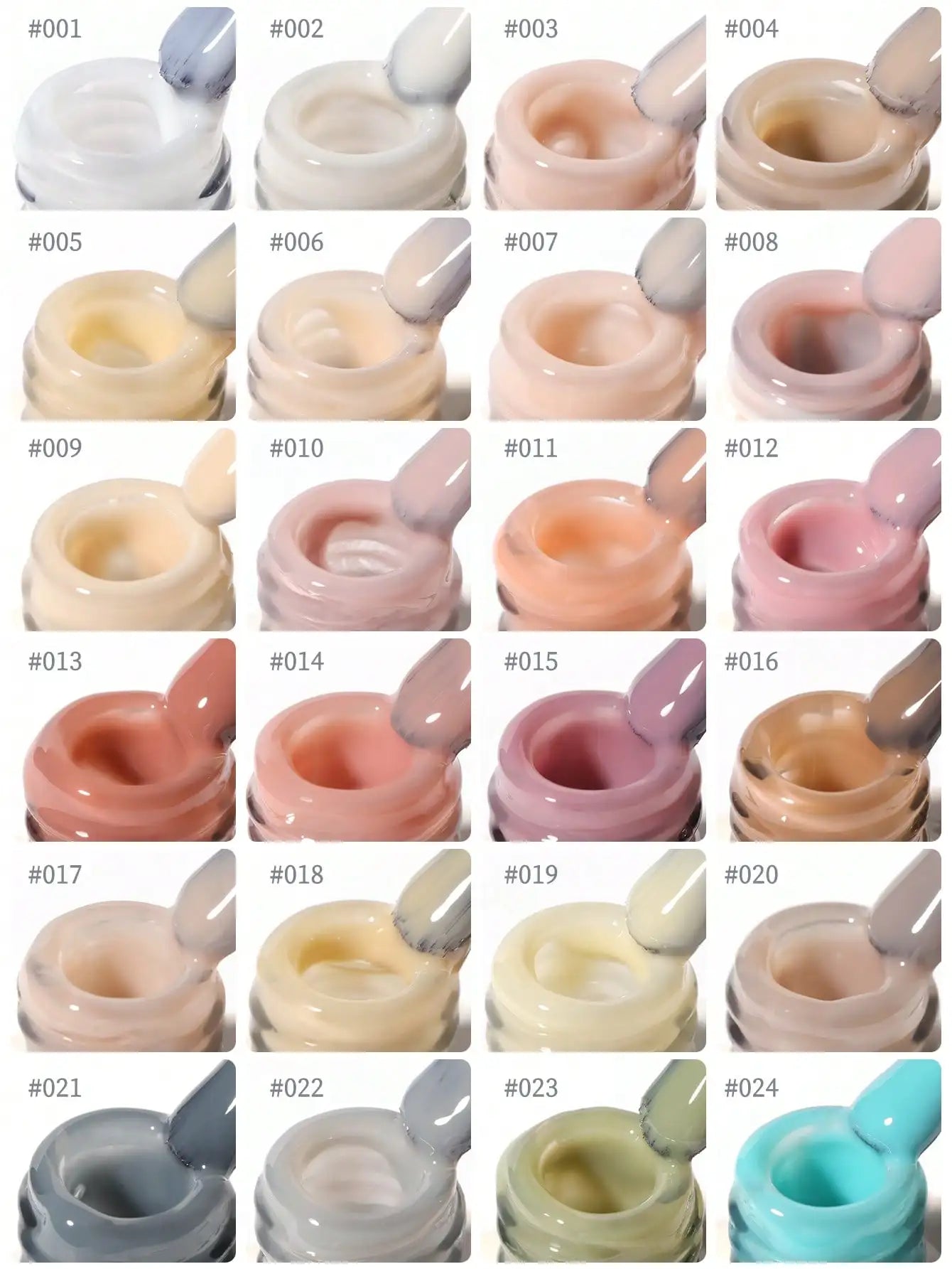 24Colors 15ML Ice-through Color Gel Nail Polish Semi Permanent Nail Art Soaking UV LED Nail Salon DIY
