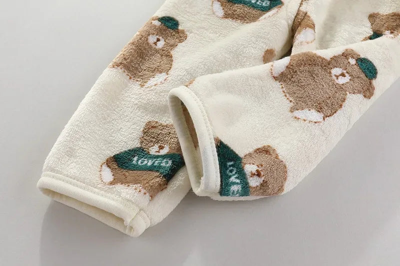 2Pcs Set Newborn Baby Clothing Flannle Spring Autumn Set for Babies Soft Toddler Jacket Baby Pant Cartoon Boys Girls Set 0-24M