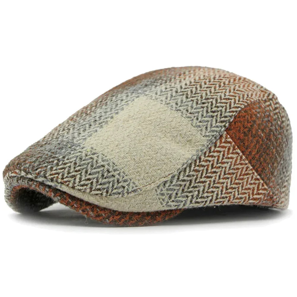HT4238 Berets New Plaid Artist Painter Beret Hat Male Female Spring Autumn Flat Caps for Men Women Retro Beret Caps - Chakastore