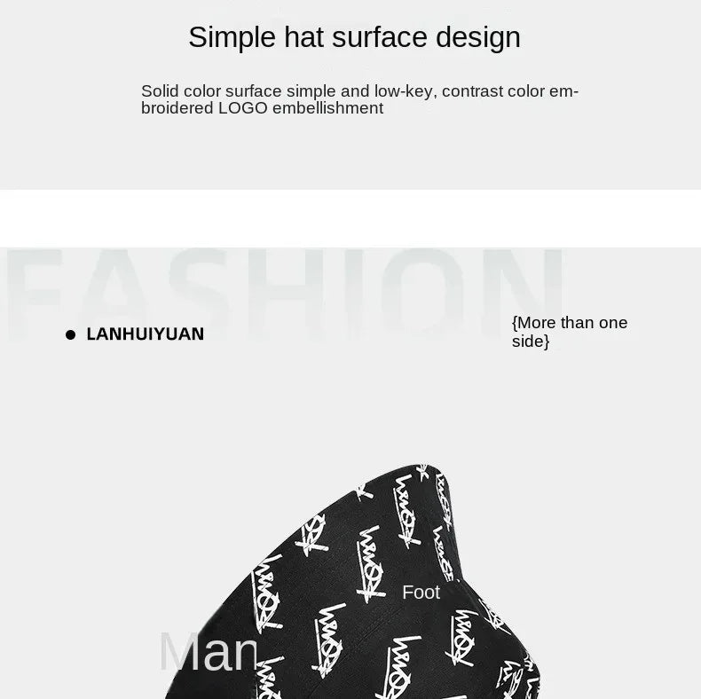 Big Head XL63cm Letter Print Bucket Hats Men Women Large Size Reversible Hip Hop Fisherman Caps Summer Sun Hat Plus Size Panama