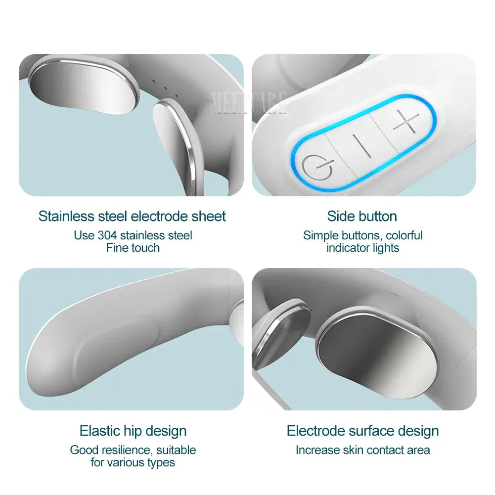 Smart Back Neck Massager Electric TENS Pulse Cervical Muscle Massages Wireless Shoulder Health Care H99 H62 JT88 F6Device