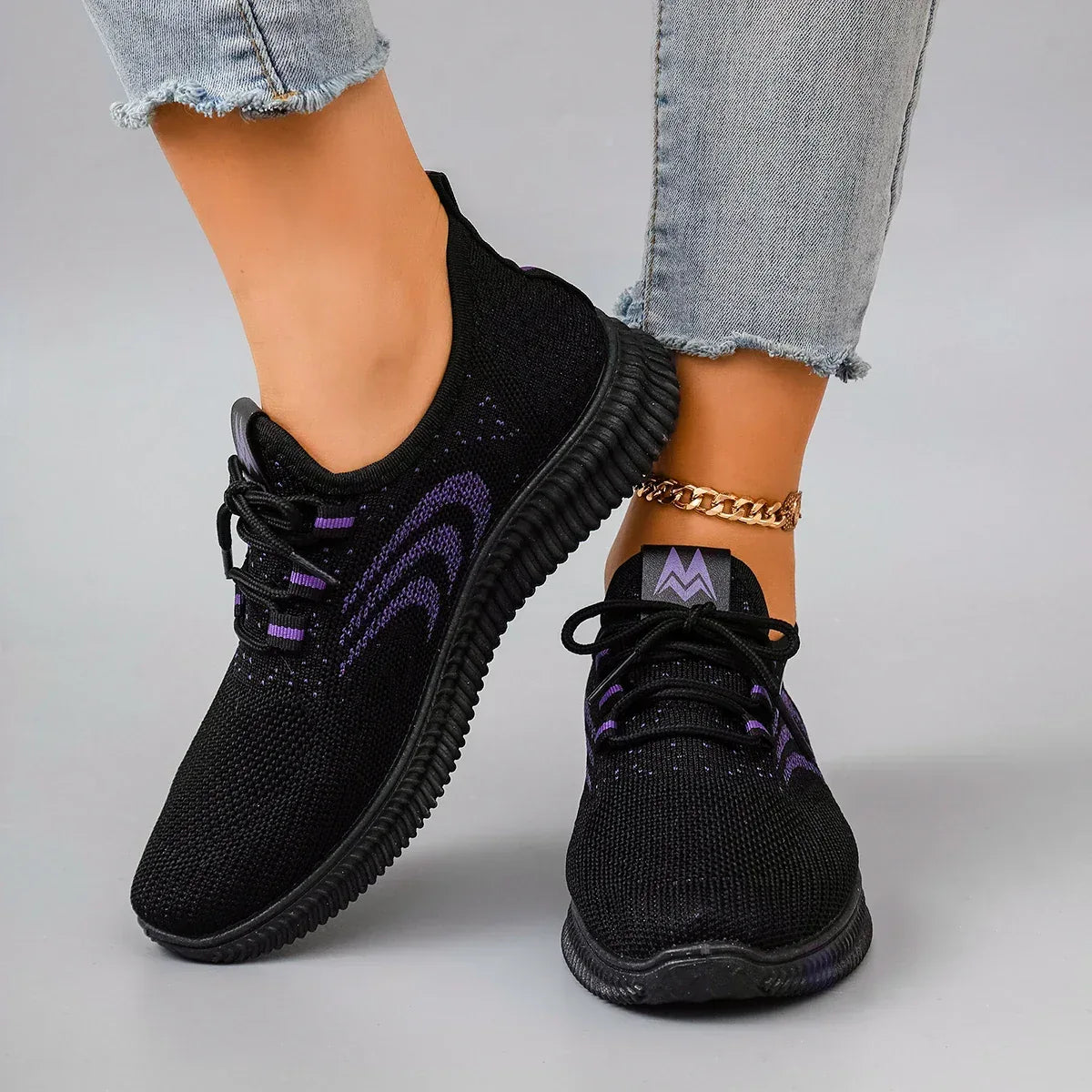 Spring and Autumn New Women's Casual Lace up Comfortable, Breathable, Lightweight and Wear-Resistant Sports Shoes - Chakastore