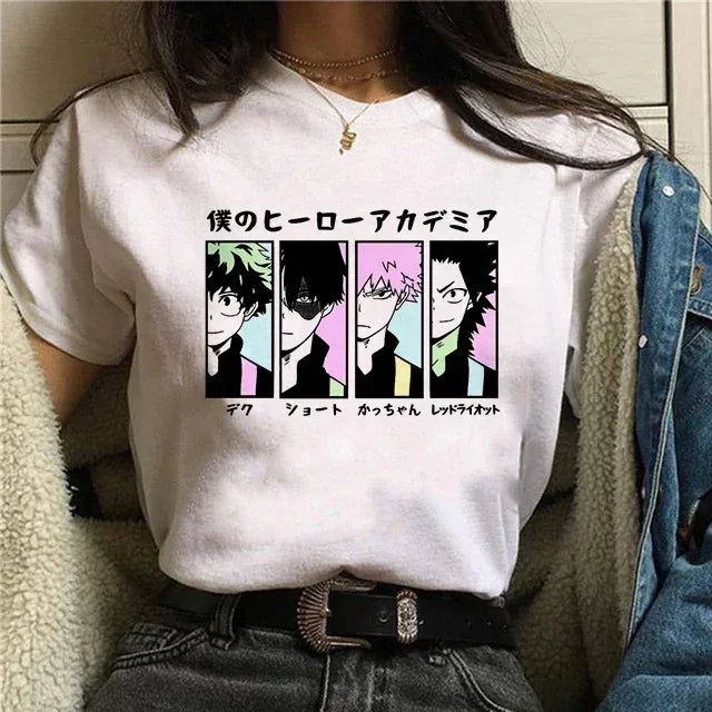 Manga Cute My Hero Academia Anime T Shirt Women Boku No Hero Academia T-shirt Bakugou Himiko Toga Tees Anime Deku Tshirt - Chakastore