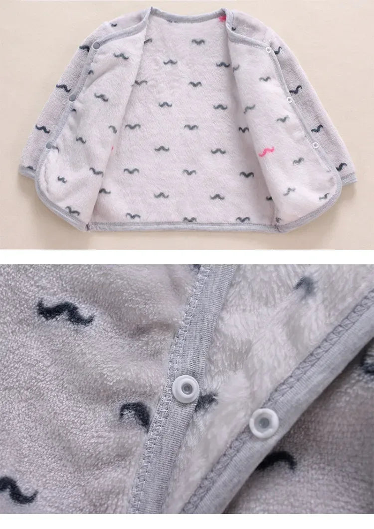 2Pcs Set Newborn Baby Clothing Flannle Spring Autumn Set for Babies Soft Toddler Jacket Baby Pant Cartoon Boys Girls Set 0-24M - Chakastore