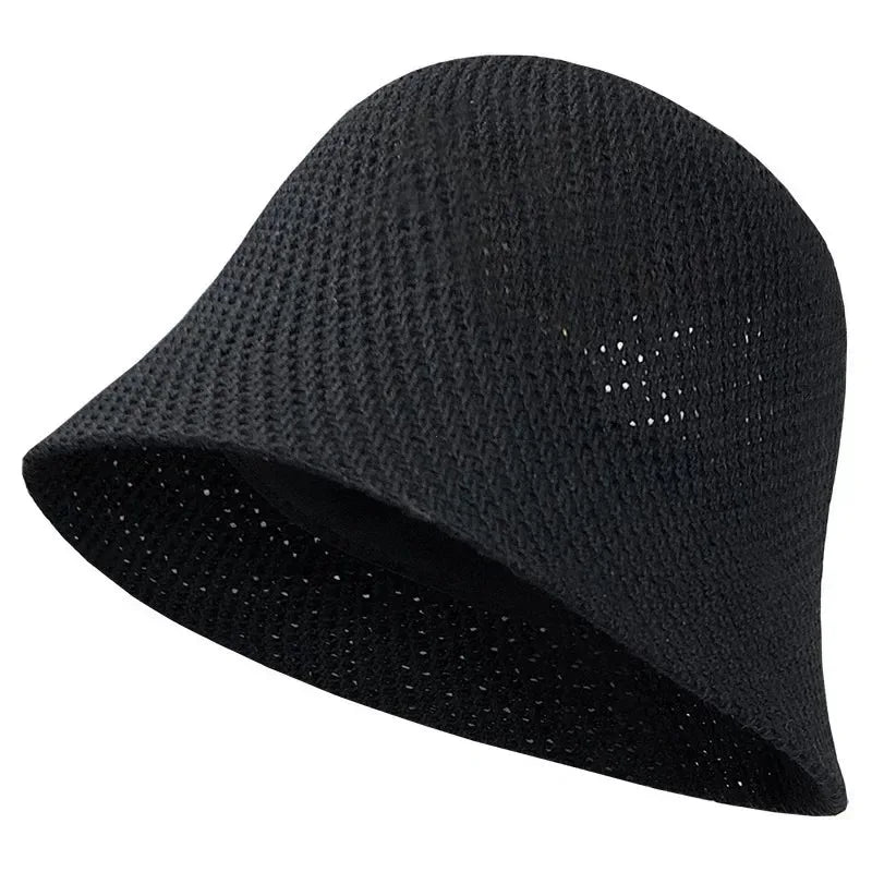 Women Bucket Hat Summer Hollow Out Thin Breathable Sun Hat Female Beach Panama Cap Fold Outdoor Japanese Lesure Fishierman Cap - Chakastore