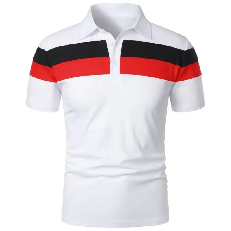 Summer Luxury Polo Shirt Mens Polo Large T Shirts Stritching Shorts Sleeve Turn-down Collar Business Tee Shirt Sweatwear 6XL - Chakastore