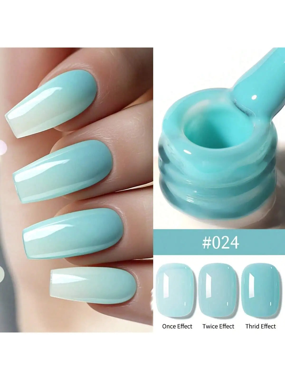 24Colors 15ML Ice-through Color Gel Nail Polish Semi Permanent Nail Art Soaking UV LED Nail Salon DIY