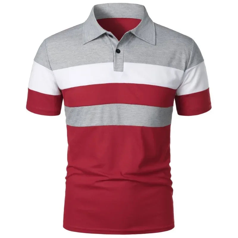 Summer Luxury Polo Shirt Mens Polo Large T Shirts Stritching Shorts Sleeve Turn-down Collar Business Tee Shirt Sweatwear 6XL - Chakastore