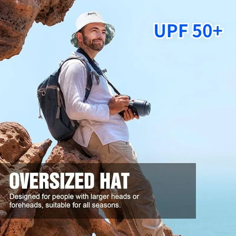 Big Head XL63cm Letter Print Bucket Hats Men Women Large Size Reversible Hip Hop Fisherman Caps Summer Sun Hat Plus Size Panama - Chakastore