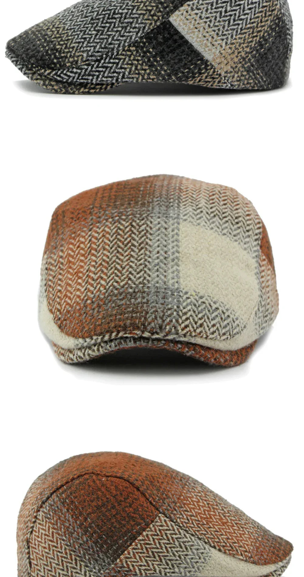 HT4238 Berets New Plaid Artist Painter Beret Hat Male Female Spring Autumn   Flat Caps for Men Women Retro Beret Caps